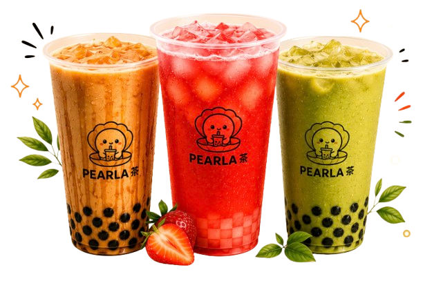 Pearla Tea — three signature bubble tea drinks